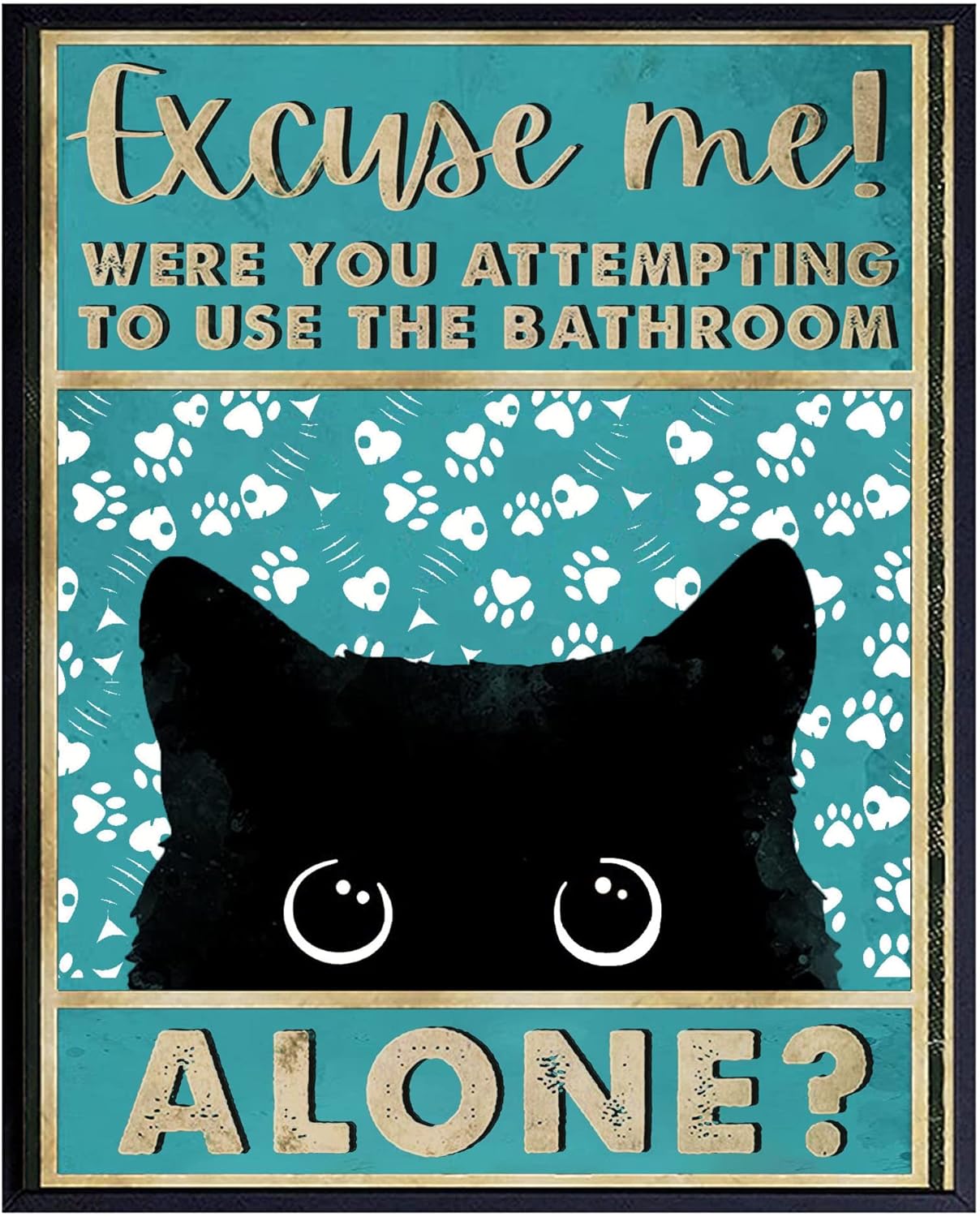 Home Alone Bathroom - Металлические винтажные таблички с изображением кошки
