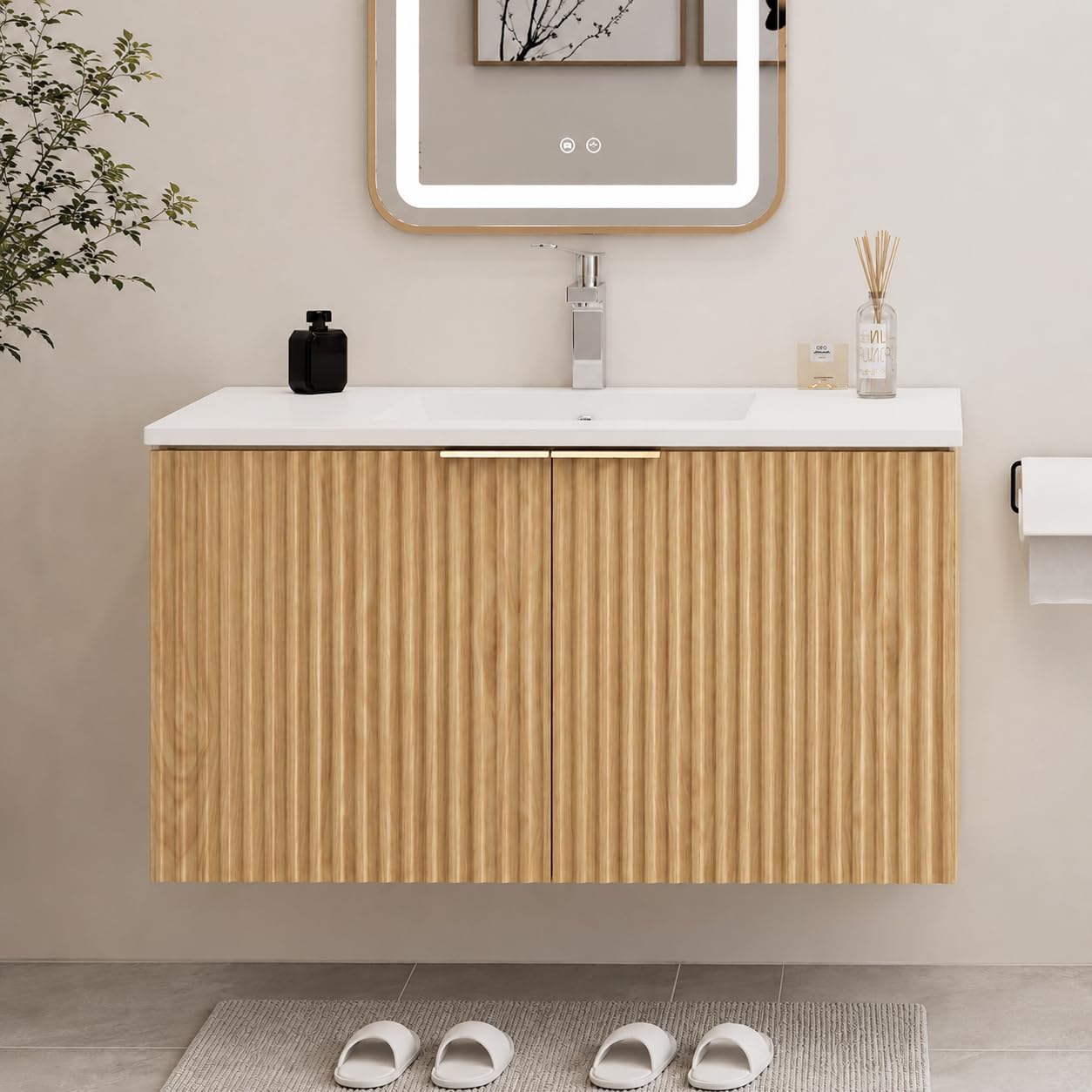 Home Design Bathroom - Современная подвесная тумба для ванной с