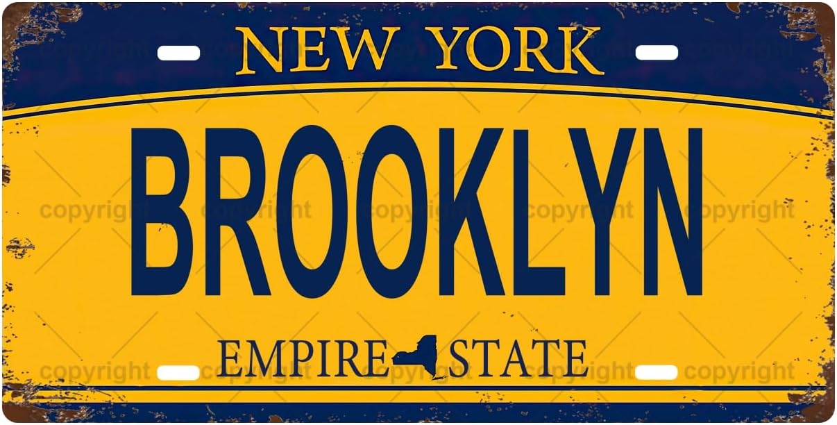 Home Bathroom Signs - Винтажная металлическая табличка BROOKLYN, номерной знак,
