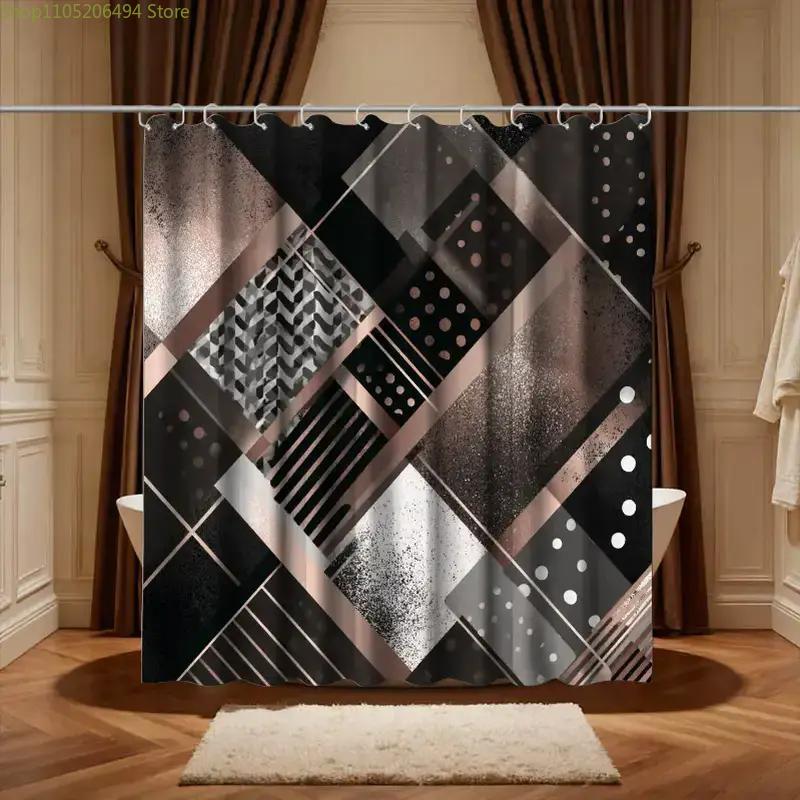 Home Bathroom Decor Ideas - Современная геометрическая абстрактная шторка для душа,