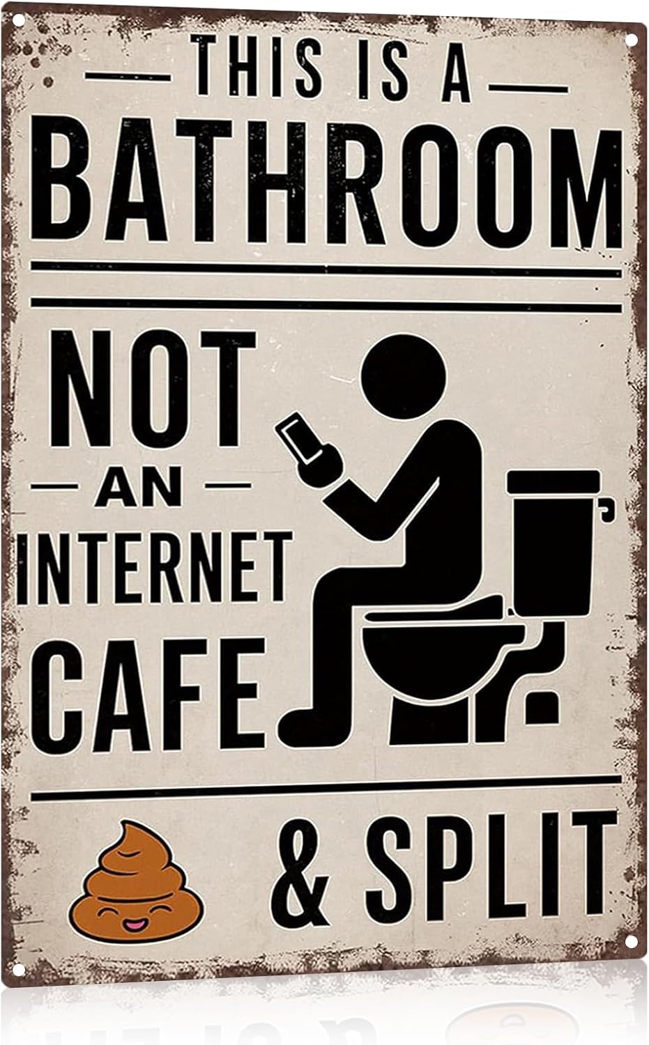 Home Bathroom Signs - Винтажная металлическая табличка – «Это ванная
