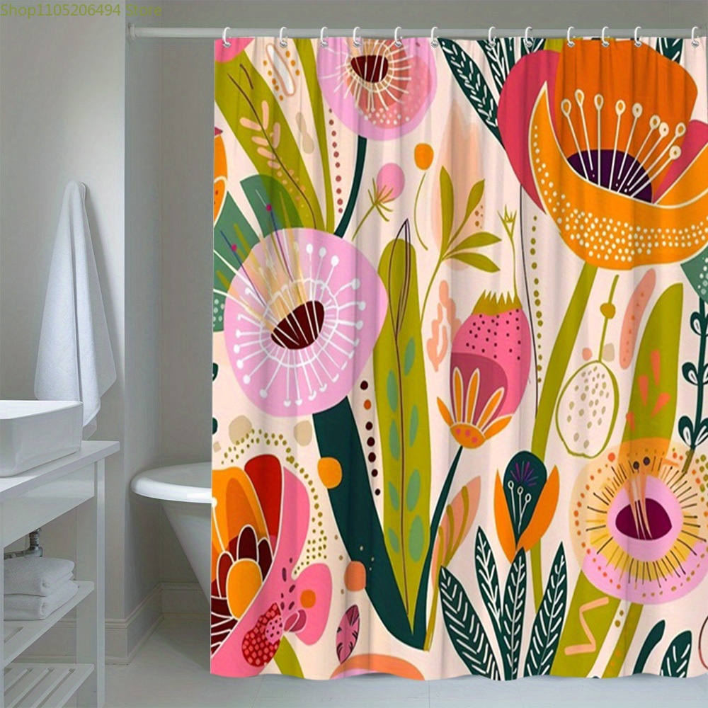 Яркая шторка для душа с цветоч – обзор и цена Home Bathroom Decor Ideas