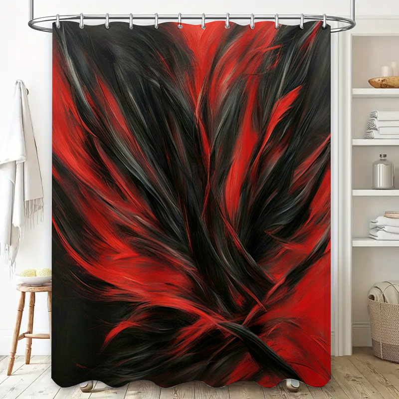 Красная и черная занавеска для – обзор и цена Home Bathroom Decor Ideas