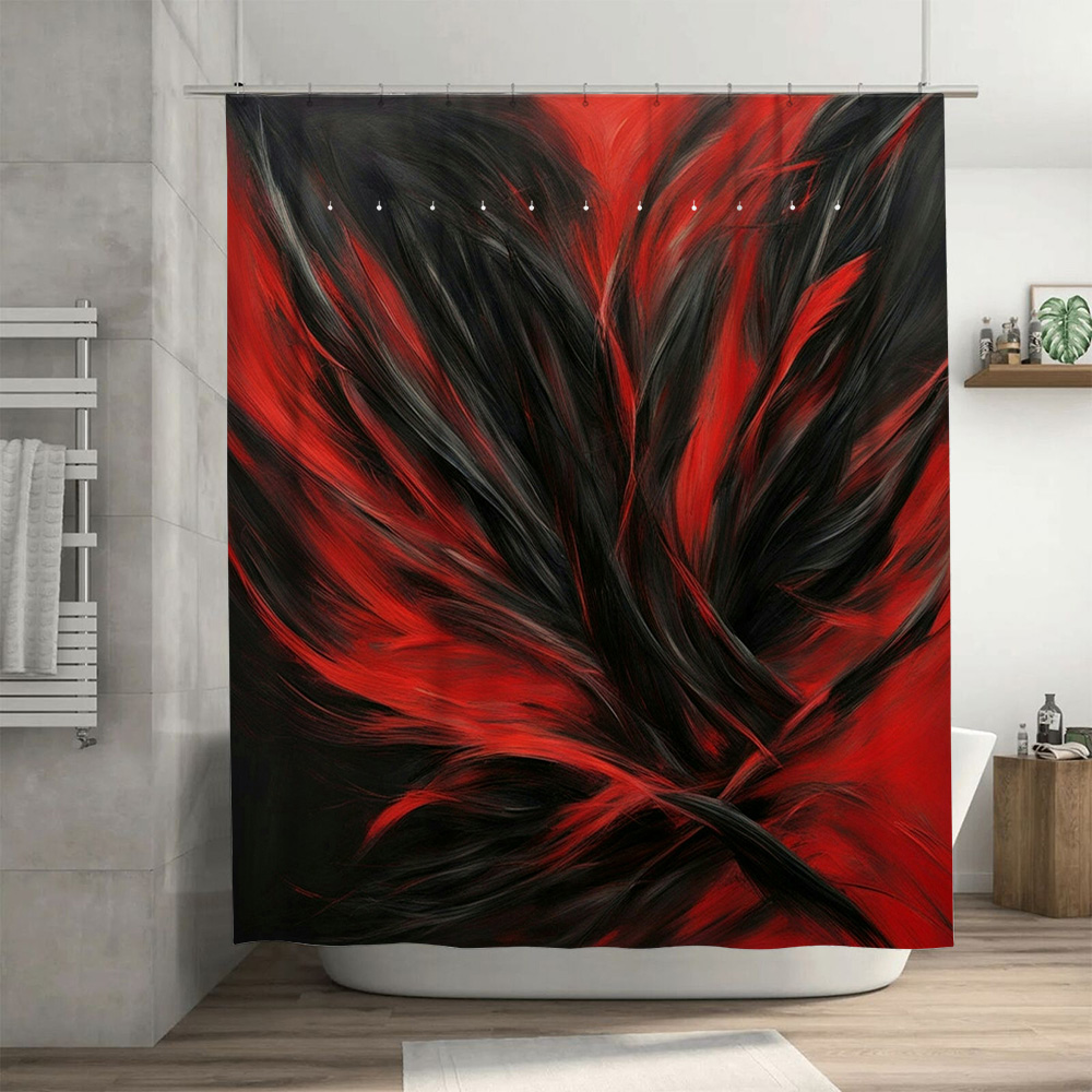 Красная и черная занавеска для – обзор и цена Home Bathroom Decor Ideas