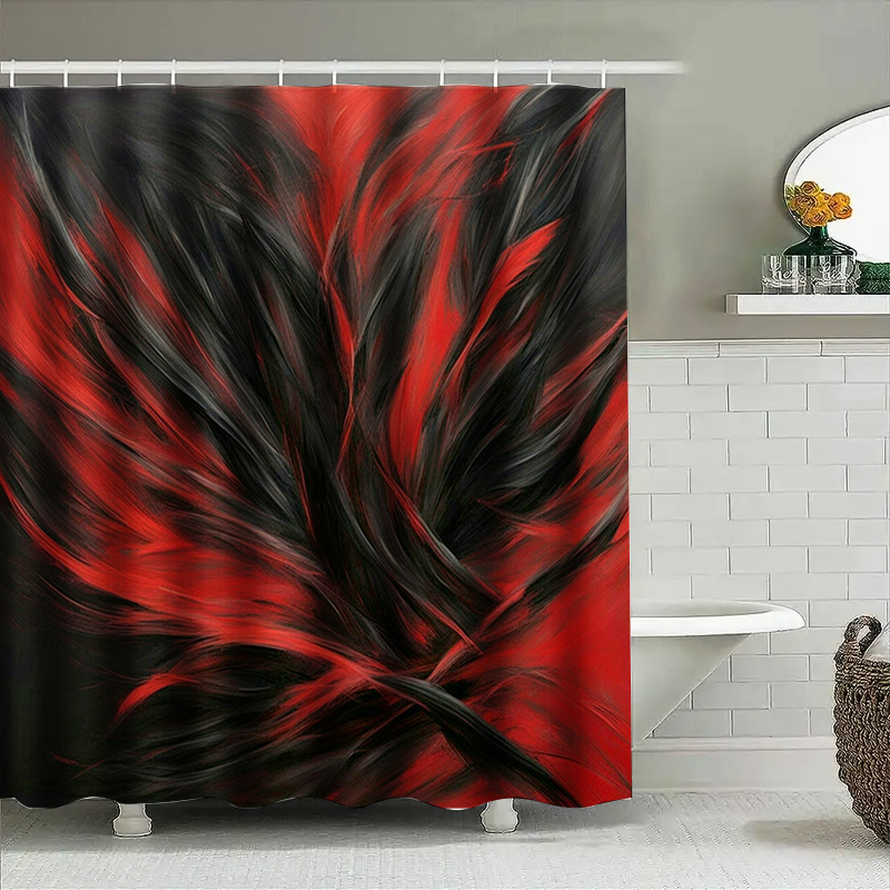 Красная и черная занавеска для – обзор и цена Home Bathroom Decor Ideas