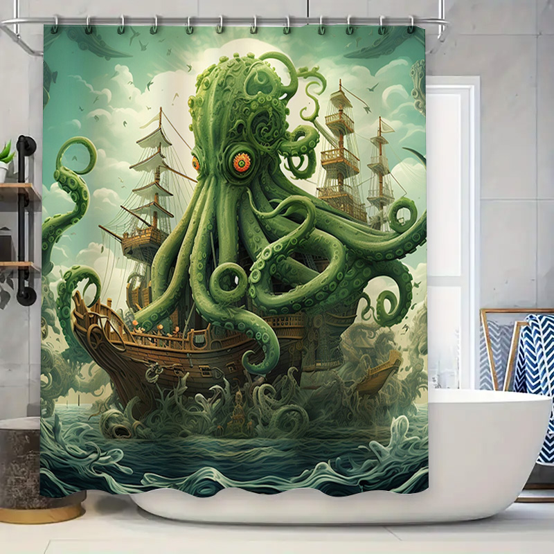 Корабль осьминога, занавеска д – обзор и цена Home Bathroom Decor Ideas