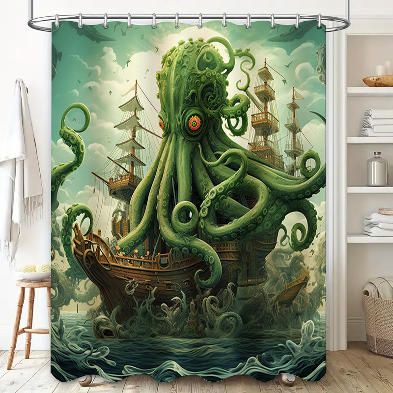 Корабль осьминога, занавеска д – обзор и цена Home Bathroom Decor Ideas