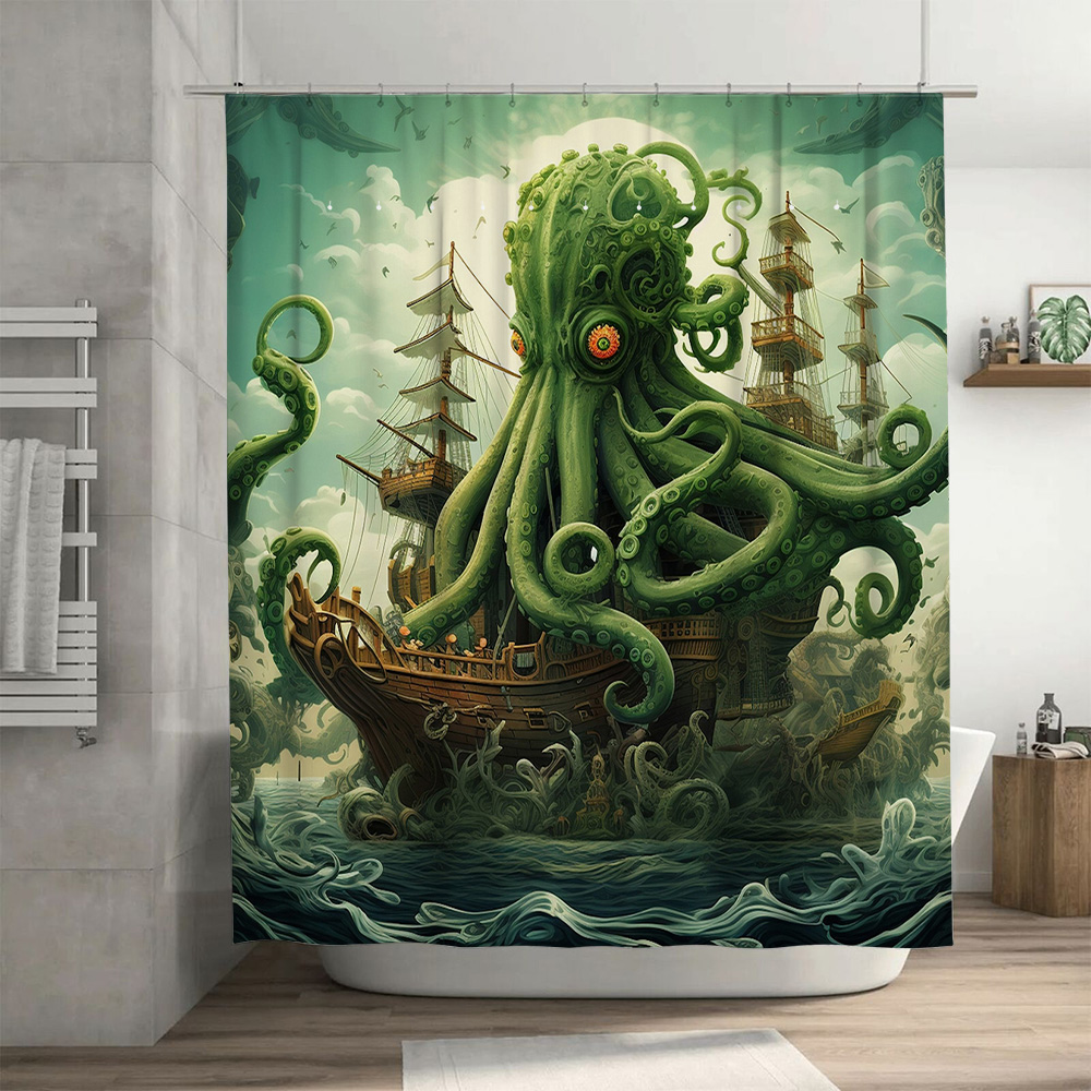 Корабль осьминога, занавеска д – обзор и цена Home Bathroom Decor Ideas
