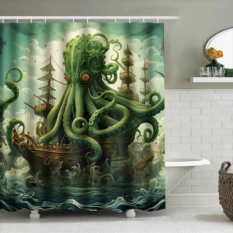 Корабль осьминога, занавеска д – обзор и цена Home Bathroom Decor Ideas